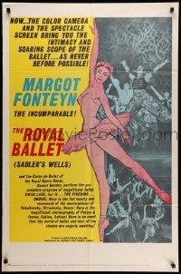 4p740 ROYAL BALLET 1sh '60 artwork of incomparable ballerina Margot Fonteyn!