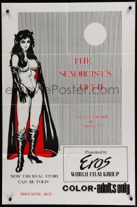 4p769 SEXORCIST'S DEVIL 1sh '74 Ray Dennis Steckler, artwork of sexy woman in cape!