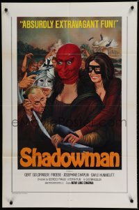 4p770 SHADOWMAN 1sh '75 Nuits rouges, art from wacky Georges Franju mystery!