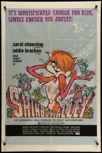 4p775 SHINBONE ALLEY 1sh '71 great cartoon art of sexy feline version of Carol Channing!