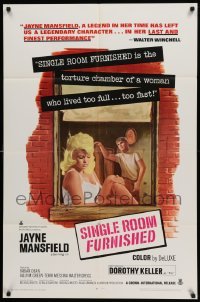 4p795 SINGLE ROOM FURNISHED 1sh '68 sexy Jayne Mansfield in her last and finest performance!