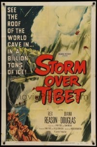 4p847 STORM OVER TIBET 1sh '52 Rex Reason, Diana Douglas, great Glen Cravath artwork!