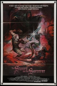 4p864 SWORD & THE SORCERER style B 1sh '82 magic, dungeons, dragons, art by Peter Andrew Jones!
