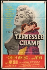 4p878 TENNESSEE CHAMP 1sh '54 Bombshell Shelley Winters, Keenan Wynn, Dewey Martin, boxing!