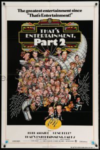4p886 THAT'S ENTERTAINMENT PART 2 1sh '75 artwork of Fred Astaire, Gene Kelly & dozens of stars!