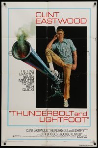 4p895 THUNDERBOLT & LIGHTFOOT style C 1sh '74 art of Clint Eastwood with HUGE gun by McGinnis!