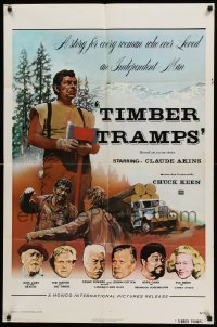 4p901 TIMBER TRAMPS 1sh '75 Kleng Rude artwork of giant lumberjack!