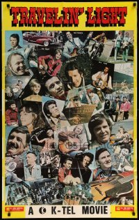 4p918 TRAVELIN' LIGHT 1sh '71 Archie Campbell, Roy Clark, Waylon Jennings, Audie Murphy pictured!