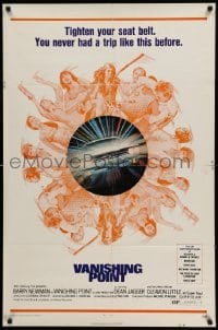 4p947 VANISHING POINT 1sh '71 car chase cult classic, you never had a trip like this before!