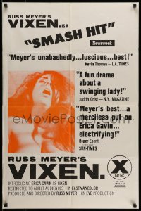 4p955 VIXEN 1sh '68 classic Russ Meyer, is sexy naked Erica Gavin woman or animal?