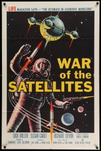 4p960 WAR OF THE SATELLITES 1sh '58 the ultimate in scientific monsters, cool astronaut art!