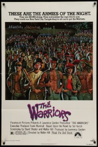 4p964 WARRIORS 1sh '79 Walter Hill, Jarvis artwork of the armies of the night!