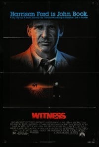 4p982 WITNESS 1sh '85 big city cop Harrison Ford in Amish country, directed by Peter Weir!