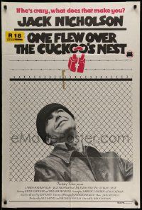 4r256 ONE FLEW OVER THE CUCKOO'S NEST Aust 1sh '75 great image of Nicholson, Milos Forman classic!