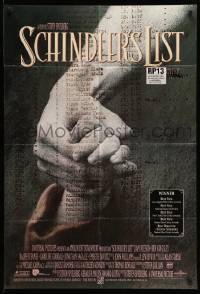 4r261 SCHINDLER'S LIST Aust 1sh '93 Steven Spielberg World War II classic, Best Picture winner!