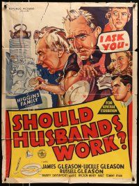 4r262 SHOULD HUSBANDS WORK Aust 1sh '39 Higgins Family, wacky art of men doing dishes!