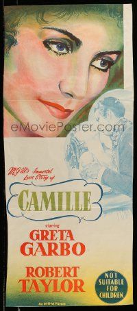 4r280 CAMILLE Aust daybill R55 Robert Taylor, portrait of beautiful Greta Garbo!