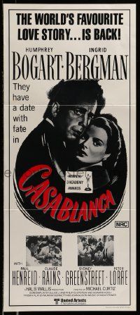 4r284 CASABLANCA Aust daybill R80s Humphrey Bogart, Ingrid Bergman, Michael Curtiz classic!