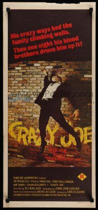 4r294 CRAZY JOE Aust daybill '74 wacky image of Peter Boyle as mafioso Joey Gallo!