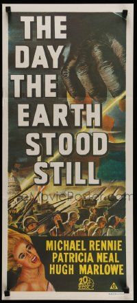 4r300 DAY THE EARTH STOOD STILL Aust daybill R70s Robert Wise, art of giant hand & Patricia Neal!