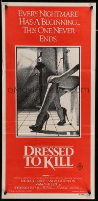 4r306 DRESSED TO KILL Aust daybill '80 Brian De Palma, Michael Caine, Angie Dickinson!