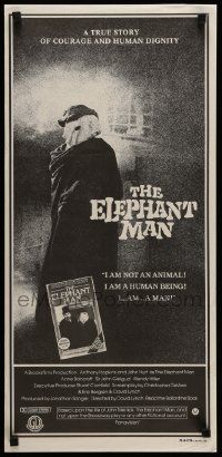 4r309 ELEPHANT MAN Aust daybill '80 John Hurt, Anthony Hopkins, directed by David Lynch!