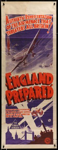 4r310 ENGLAND PREPARED long Aust daybill '39 WWII, the air menace that threatens all Britain!