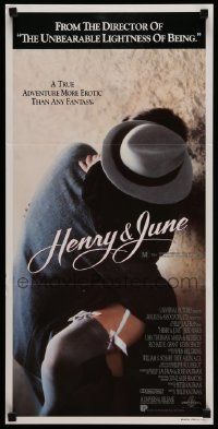 4r332 HENRY & JUNE Aust daybill '90 sexy c/u in Henry & June, the first movie with NC-17 rating!