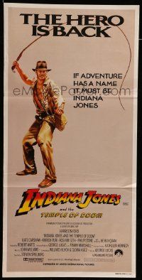 4r340 INDIANA JONES & THE TEMPLE OF DOOM Aust daybill '84 hero Harrison Ford is back!