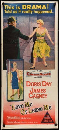 4r353 LOVE ME OR LEAVE ME Aust daybill '55 Doris Day as famed Ruth Etting, James Cagney!