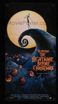 4r366 NIGHTMARE BEFORE CHRISTMAS Aust daybill '93 Tim Burton, Disney, great Halloween horror image