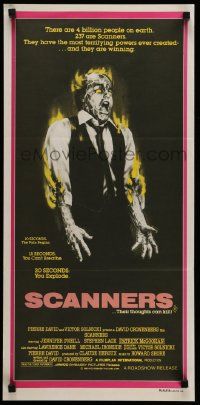 4r404 SCANNERS Aust daybill '81 David Cronenberg, in 20 seconds your head explodes, sci-fi art!