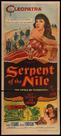 4r407 SERPENT OF THE NILE Aust daybill '53 sexiest Rhonda Fleming as Egyptian Queen Cleopatra!