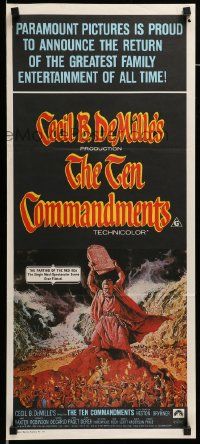 4r447 TEN COMMANDMENTS Aust daybill R72 art of Charlton Heston w/tablets, Cecil B. DeMille!