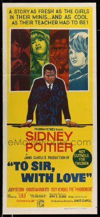 4r458 TO SIR, WITH LOVE Aust daybill '67 Sidney Poitier, Geeson, directed by James Clavell!