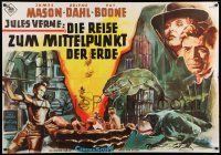 4r501 JOURNEY TO THE CENTER OF THE EARTH German 33x47 '60 Jules Verne, different sci-fi artwork!