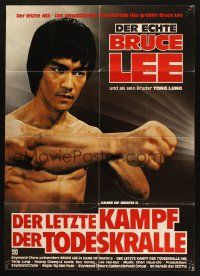 4r609 GAME OF DEATH II German '81 Si wang ta, great action image of Bruce Lee!