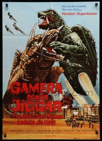 4r610 GAMERA VS MONSTER X German '72 Gamera tai Daimaju Jaiga, cool battle artwork!