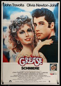 4r619 GREASE German '78 close up of John Travolta & Olivia Newton-John in a most classic musical!