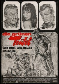 4r620 GREEN BERETS German R70s John Wayne, David Janssen, Jim Hutton, cool Goetze Vietnam War art!