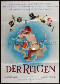 4r642 LA RONDE German '64 Roger Vadim, different art of naked Jane Fonda & many hats!