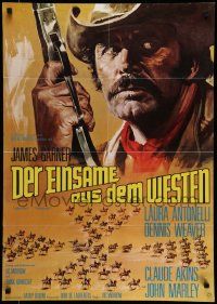 4r654 MAN CALLED SLEDGE German '70 James Garner is savage, ornery & beautiful, super close portrait!