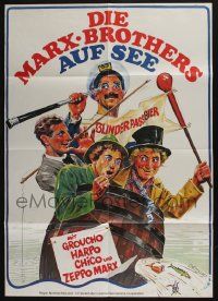 4r663 MONKEY BUSINESS German R70s great art of all 4 Marx Brothers including Zeppo!