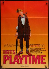 4r678 PLAYTIME German R80s great artwork of Jacques Tati as Monsieur Hulot by Gebhard!