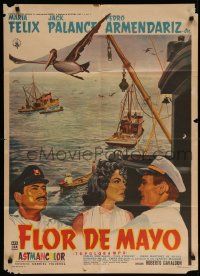 4r038 BEYOND ALL LIMITS Mexican poster '59 art of Jack Palance, Maria Felix, Pedro Armendariz!