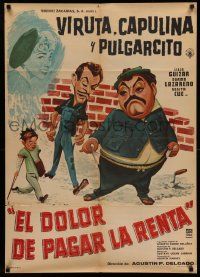 4r052 EL DOLOR DE PAGAR LA RENTA Mexican poster '60 Agustin P. Delgado, Antonio 'Viruta' Campos!