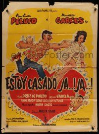 4r066 ESTOY CASADO JA JA Mexican poster '62 Miguel M. Delgado, Ana Luisa Peluffo, Mauricio Garces!