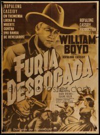 4r107 STRANGE GAMBLE Mexican poster R50s cool western image of William Boyd as Hopalong Cassidy!