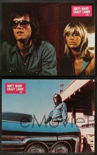 4r942 DIRTY MARY CRAZY LARRY 7 French LCs '74 Peter Fonda & Susan George fleeing helicopter!