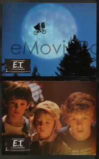 4r787 E.T. THE EXTRA TERRESTRIAL 12 French LCs '82 Spielberg, w/best bike over moon image!